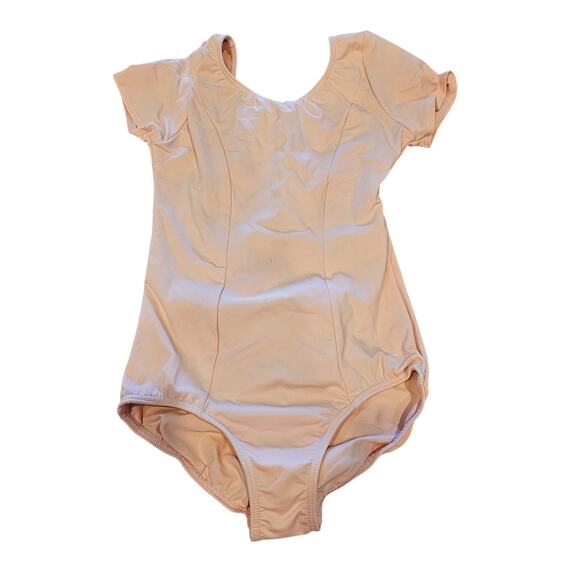 Revolution Dancewear Girls Sz M Short Sleeve Ballet Leotard Light Pink Dance - Picture 1 of 4